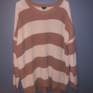 TORRID Pink/Cream Striped Knit Sweater